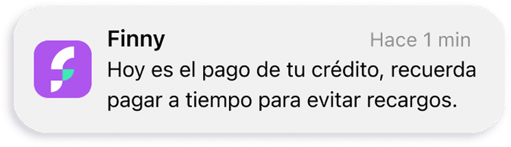 Notificación recordatorio de pago de renta